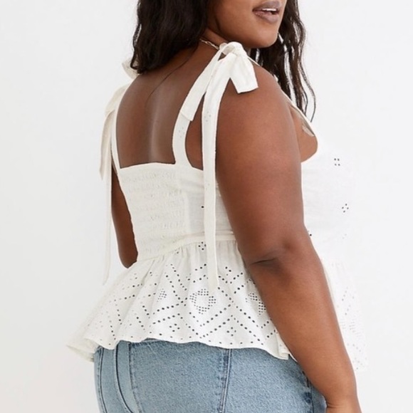NEW Madewell Tank Tops | Plus Size Madewell White Rosalie Top - Picture 6 of 11